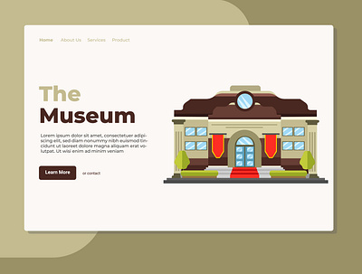 Museum Landing Page Design illustration landing page uidesign user interface web page