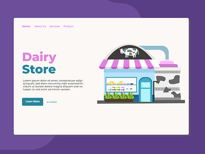 Dairy Store Landing Page Illustration