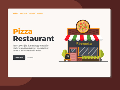 Pizza Restaurant Landing Page Illustration