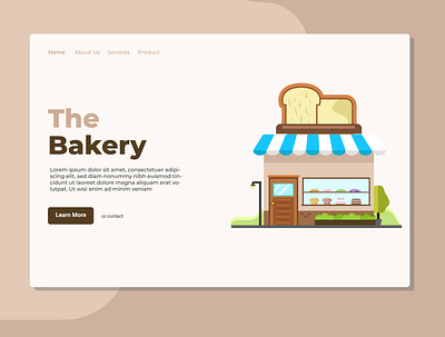 Bakery Landing Page Illustration dribbble flat design illustration landing design landing page uidesign user experience user interface userinterface web page