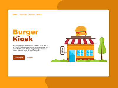 Burger Kiosk Landing Page Illustration