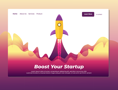 Boost Your Startup Landing Page Illustration dribbble flat design illustration landing design landing page uidesign user experience user interface userinterface web page