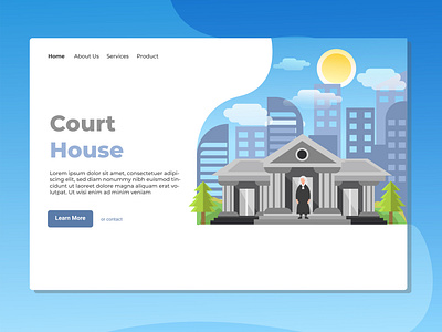 Court House Landing Page Illustration