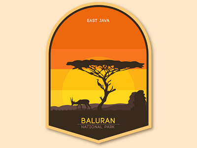 BALURAN NATIONAL PARK badge outdoorbadge flatdesign