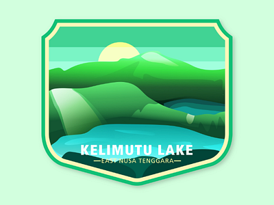 KELIMUTU LAKE flatdesign badgedesign