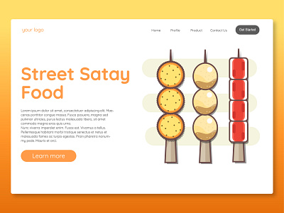 Sreet Food Landing Page design dribbble flat design illustration landing design landing page uidesign user experience user interface userinterface vector web page