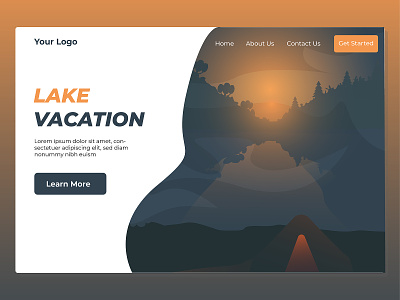 Landing page for Travel Destination dribbble flat design style illustration landing design landing page uidesign user experience user interface userinterface web page