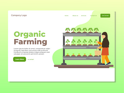 Organic Farming design dribbble flat design illustration landing design landing page uidesign user experience user interface userinterface web page