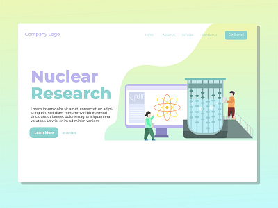 Nuclear Research Lab flat design illustration landing design landing page ui uidesign user experience user interface userinterface web page