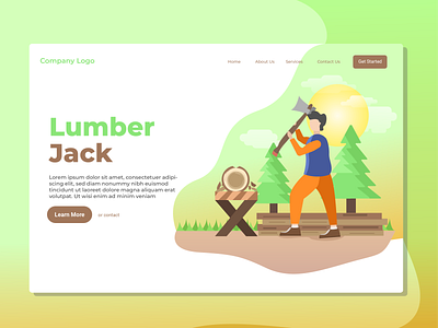 Lumber Jack Landing Page Illustration