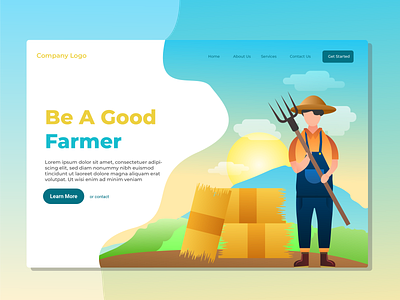 Good Farmer Landing Page Illustration dribbble flat design illustration landing design landing page uidesign user experience user interface userinterface web page