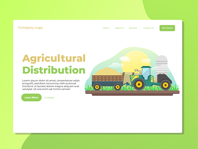 Agricultural Distribution Landing Page Illustration dribbble flat design illustration landing design landing page uidesign user experience user interface userinterface web page