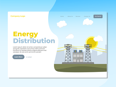 Energy Distribution Landing Page Illustration