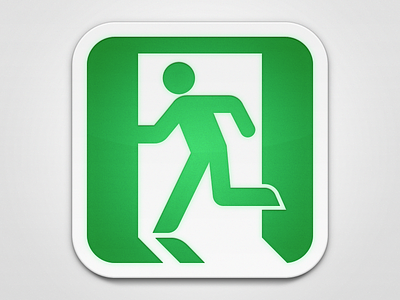 Exit @2x everyday green icon ios light square white