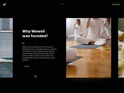 An animated carousel WeWell animation color gif interaction neon promo sport ui ux video web website wellness