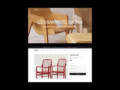 Baldai 1, product inner branding category chair desktop ecommerce furniture product inner product page shopping ui ux web website yellow