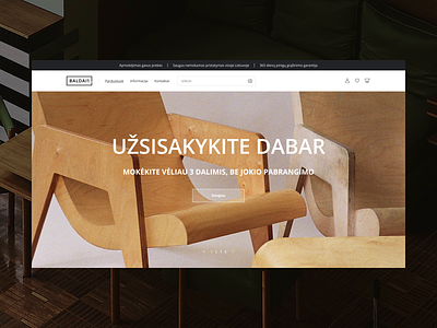 Baldai 1, homepage animation animation bedroom bold colour ecommerce furniture heroheader homepage interaction kitchen landing parallax scroll shopping ui ux web webdesign website