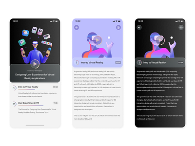 Virtual Reality Course Applications design mobile app mobile app design mobile application mobile ui ui virtual reality virtualreality