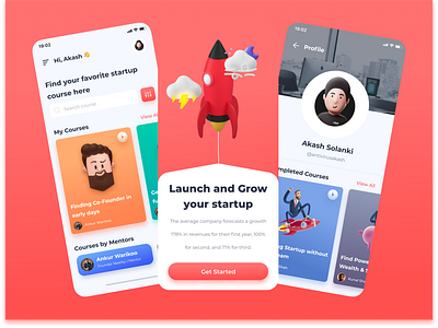 Startup Education Course UI Animation Design