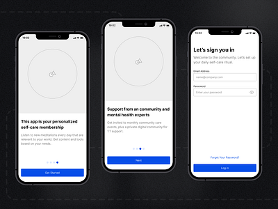 📱 Mobile Wireframes Onboarding, Sign in and Forget Password mobile sign in ui ui design wireframes
