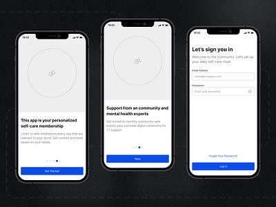 📱 Mobile Wireframes Onboarding, Sign in and Forget Password