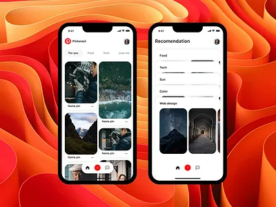 Pinterest app design pinterest ui ux web