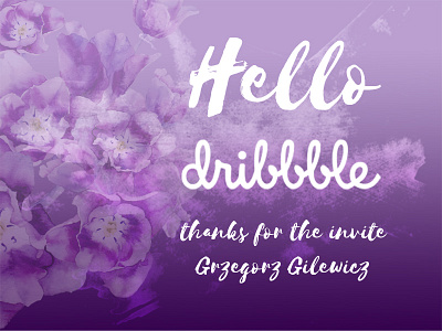 Hello, Dribblers! debut dribbble first flowers hello illustration watercolor