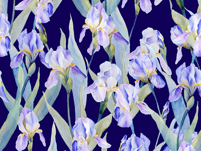 Iris Watercolor Pattern