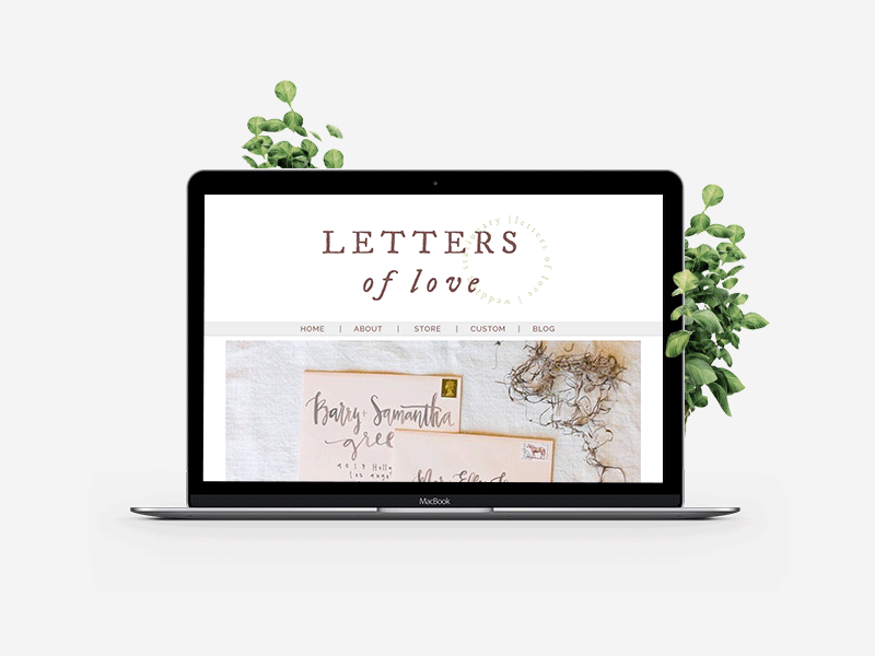 Website Design for Letters of Love. animation branding design squarespace user experience web design website design