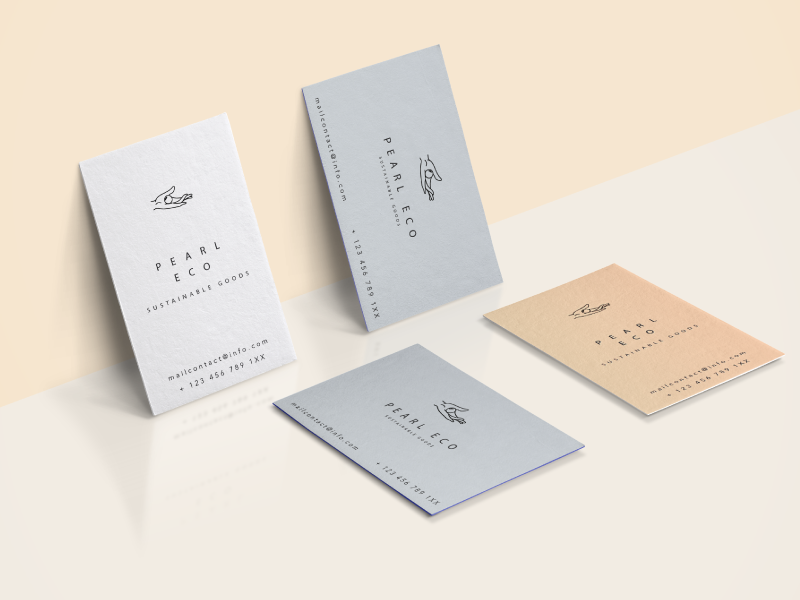 Pearl Eco Business Card Design by Sarah | Kern & Ink Studio on Dribbble