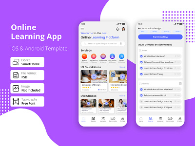 Online Learning Platform Mobile App app calendar app class class courses design system e learning education event identity exam identity design knowledge learn learning lesson mobile product student study task typography ux