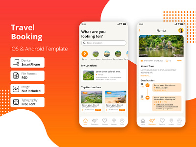 Travel Booking App android booking app destination app hotel hotel app ios iphone iphone app layered luxury mobile app tour tour app travel travel app travel planner ui ui kit user interface ux