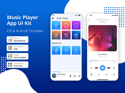 Music/ Audio Player App android app artist dark design ios listen media media player mobile mobile app music player play player players playlist responsive song music theme trend