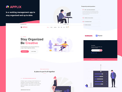 APPLIX Apps Landing page with great User Interface. agency application apps bishal corporate design free freebies illustration interaction meeting multipurpose organize schedule time timer typography user interface ux work