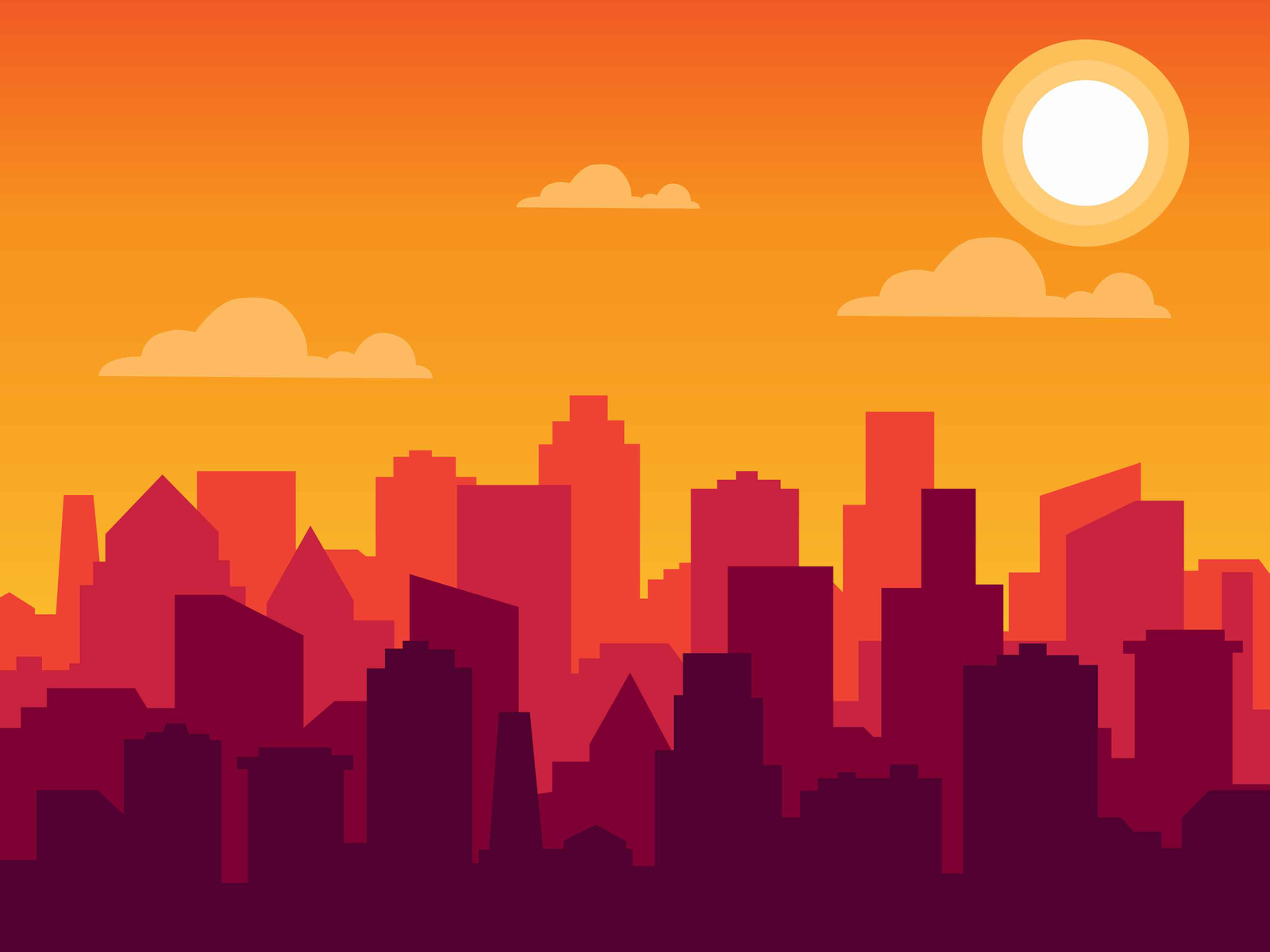 Town Buildings Illustration by Bishal on Dribbble