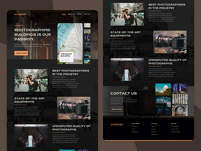 Archigraph architecture landing page modern photography ui design