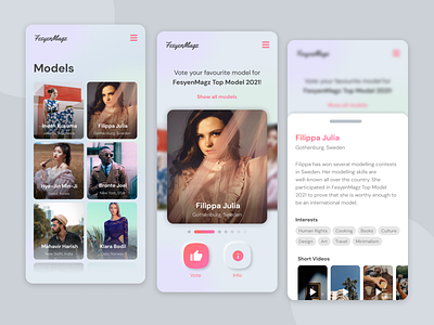 FesyenMagz - Model Voting Web App app design exploration fashion minimalism model neumorphism soft ui ui design ui exploration