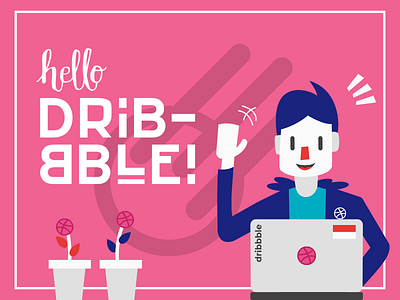 Hello Dribbble, I'm Pramasta! debut flat vector