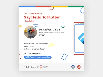 Say Hello to Flutter event google poster