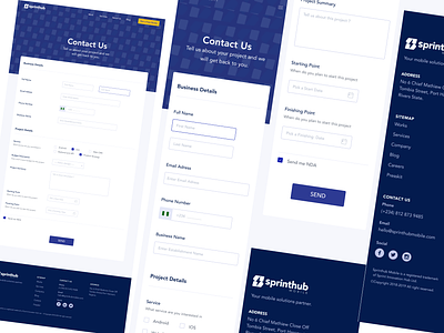 Sprinthub Contact Page contact form contact page contact us page form design form fields forms uidesign uiux uxdesign