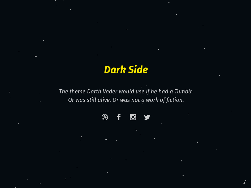 Dark Side, Free Tumblr Theme