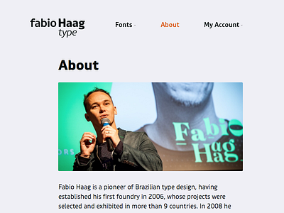 Fabio Haag Type, website designer foundry free font freebie portfolio type design typography website