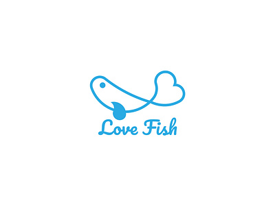 Love Fish branding company logo design flat logo