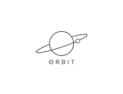 Orbit design flat line art logo space art