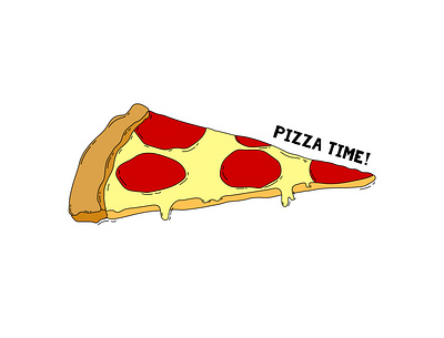 Pizza Time 80s 90s artwork design food illustration pizza retro