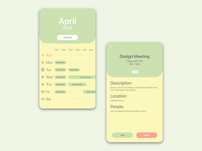 Scheduler Apps UI app design planner scheduler ui uiux uiuxdesign ux
