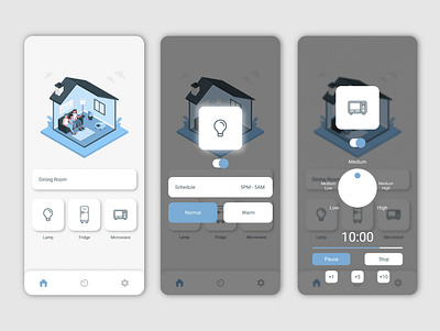 Smart Home App UI Design app design flat illustration mobile app design mobile ui ui ui design uiux ux