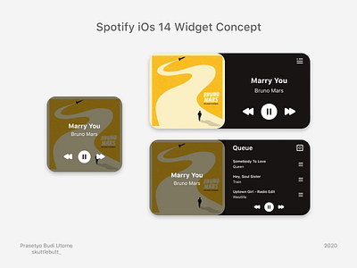 Spotify iOs 14 Widget Concept design ios ios14 ui uidesign uiux uiuxdesign ux uxdesign widgets