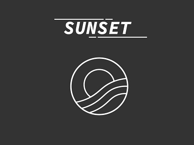 Sunset Monochrome branding design flat for sale illustration logo vector