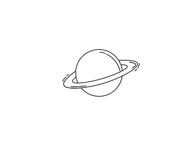 Saturn design flat illustration line art planet space art